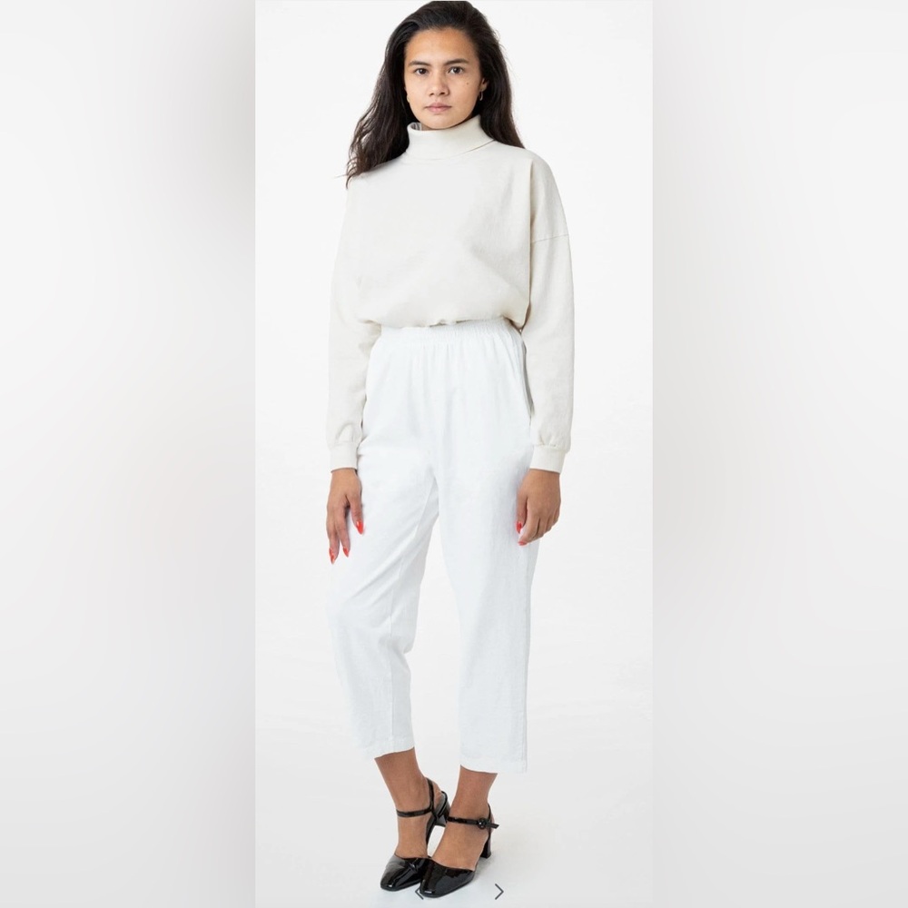 Los Angeles Apparel Off White HEAVY JERSEY GARMENT DYE CASUAL PANTS